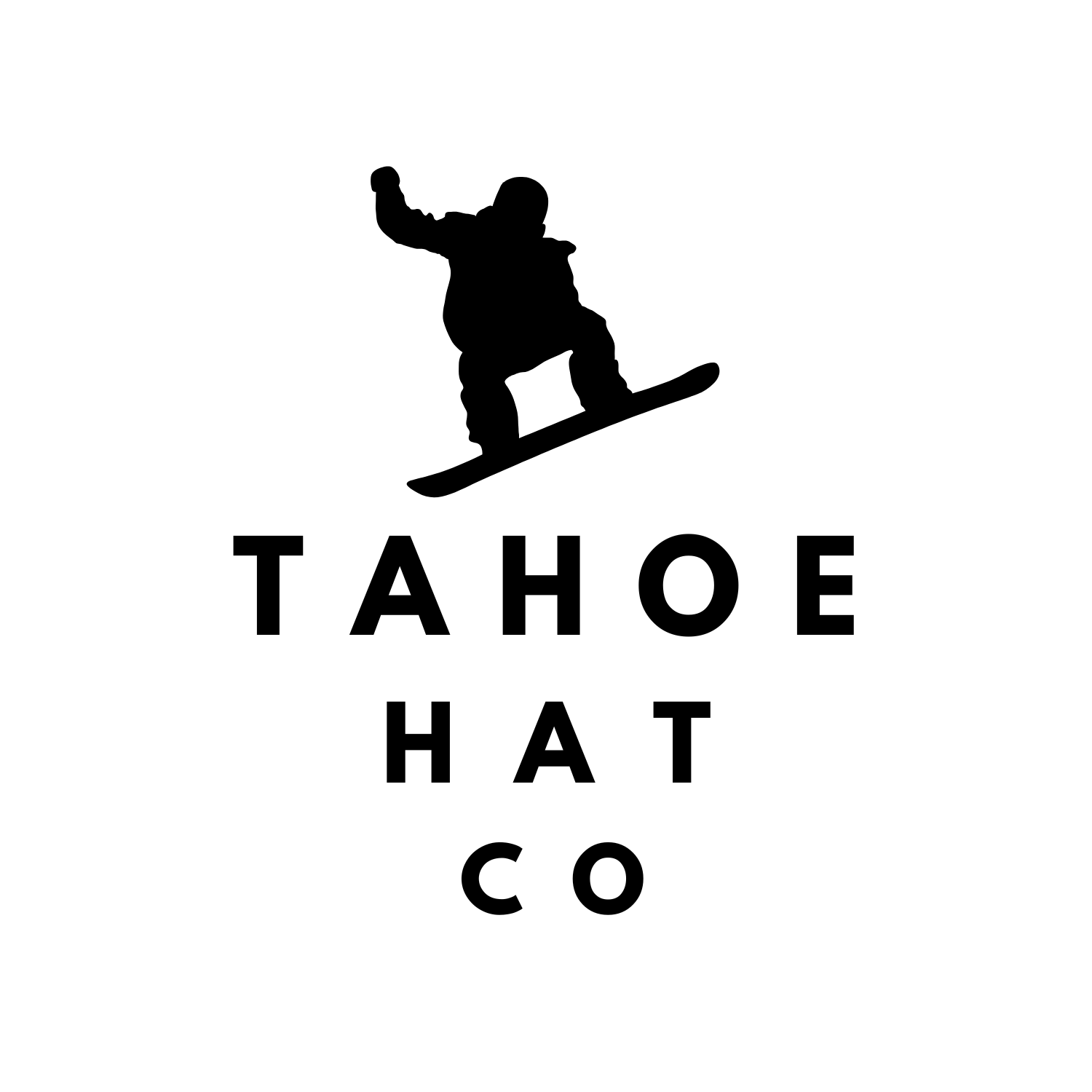 Snowboarding artwork for Tahoe Hat Co